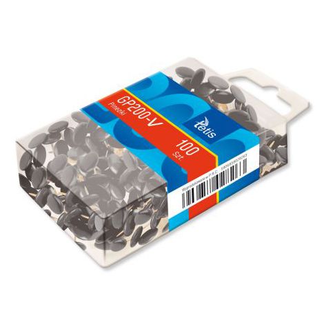 Pinezki Tetis GP200 Czarne, 100szt